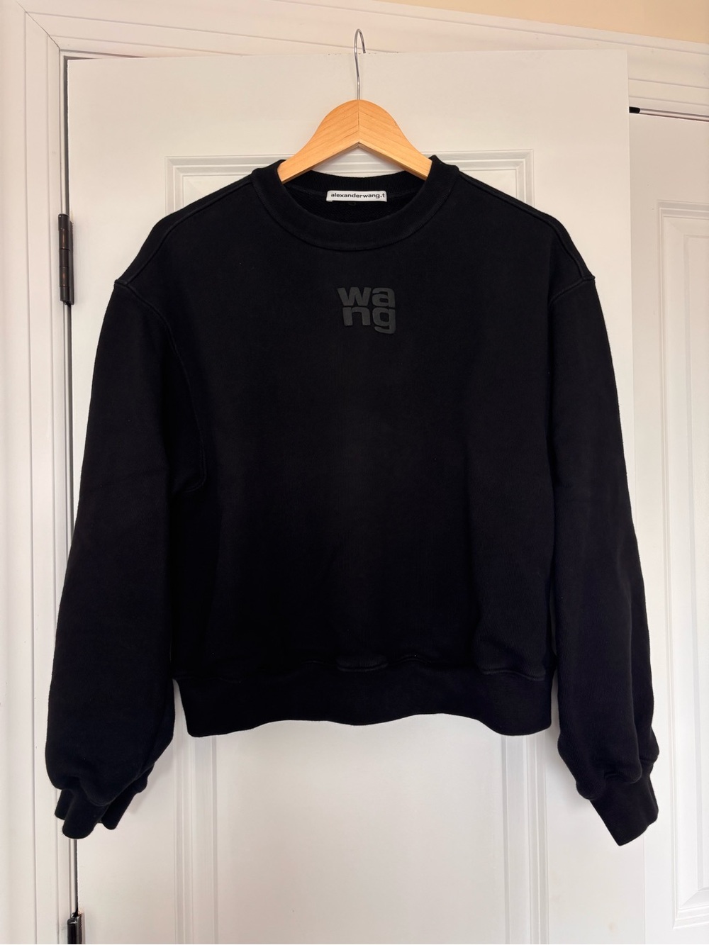Alexander Wang Black Essential Terry Logo Crewneck Sweatshirt XS Women’s